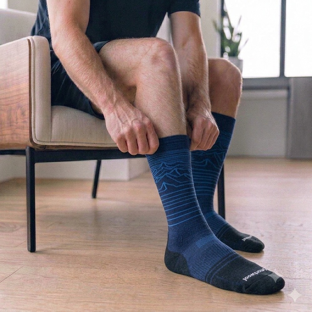 Smartwool Snowboard Socks Unisex Large Deep Navy Merino Wool Full Cushion *NEW*